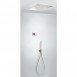 Tres Exclusive Shower Technology elektroniczny zestaw termostatyczny z deszczownicą sufitową 50x50 z chromoterapią kompletny biały i chrom 092.865.62