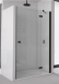 Sanswiss Annea Black Line drzwi otwierane jednoczęściowe ze ścianką stałą w linii PRAWE 110 cm do wnęki lub ścianki czarny mat przeźroczyste AN13D11000607