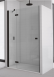 Sanswiss Annea Black Line drzwi otwierane jednoczęściowe ze ścianką stałą w linii LEWE 120 cm do wnęki lub ścianki czarny mat przeźroczyste AN13G12000607