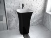 Besco Assos Black&White umywalka wolnostojąca 52x41 lany marmur czarny biały