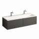 Geberit Xeno 2 szafka pod umywalkę z tworzywa mineralnego z dwoma szufladami LED 140 cm ciemny szary struktura 500.348.43.1