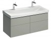 Geberit Xeno 2 szafka pod umywalkę z czterema szufladami LED 120 cm lakierowany szary mat 500.518.00.1