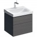Geberit Xeno 2 szafka pod umywalkę z dwoma szufladami LED 60 cm ciemny szary struktura 500.506.43.1