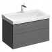 Geberit Xeno 2 szafka pod umywalkę z dwoma szufladami LED 90 cm ciemny szary struktura 500.509.43.1