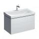 Geberit Xeno 2 szafka pod umywalkę z dwoma szufladami LED 90 cm biały połysk 500.509.01.1