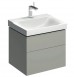 Geberit Xeno 2 szafka pod umywalkę z dwoma szufladami LED 60 cm lakierowany szary mat 500.506.00.1