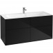 Villeroy&Boch Finion szafka pod umywalkę 120cm z oświetleniem ściennym Glossy Black Lacquer czarny G05000PD