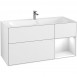 Villeroy&Boch Finion szafka pod umywalkę 120cm z otwartą półką i oświetleniem ściennym Glossy White Lacquer biały G070GFGF