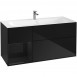 Villeroy&Boch Finion szafka pod umywalkę 120cm z otwartą półką i oświetleniem ściennym glossy black lacquer czarny G060PHPH