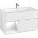 Villeroy&Boch Finion szafka pod umywalkę 100cm z otwartą półką i oświetleniem ściennym Glossy White Lacquer biały G030GFGF