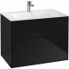 Villeroy&Boch Finion szafka pod umywalkę 80 cm z oświetleniem ściennym glossy black lacquer czarny G01000PH