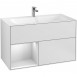 Villeroy&Boch Finion szafka pod umywalkę 100cm z otwartą półką i oświetleniem ściennym White Matt Lacquer biały G030MTMT