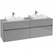 Villeroy&Boch Collaro szafka pod umywalkę wisząca do dwóch umywalek 50 cm 160x54x50 cm Glossy Grey C02100FP
