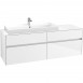 Villeroy&Boch Collaro szafka pod umywalkę wisząca z umywalką z lewej strony 160x54x50 cm Glossy White C02900DH