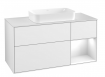 Villeroy&Boch Finion szafka pod umywalkę z 1 otwartą półką i oświetleniem ściennym 120 cm  Glossy White Lacquer biały G301GFGF