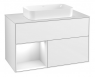 Villeroy&Boch Finion szafka pod umywalkę z otwartą półką i oświetleniem LED 100 cm Glossy White Lacquer biały G241GFGF