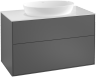 Villeroy&Boch Finion szafka pod umywalkę 100 cm z 2 szufladami i oświetleniem LED Anthracite Matt Lacquer grafit G88100GK