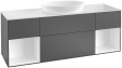 Villeroy&Boch Finion szafka pod umywalkę 160 cm z 4 szufladami i otwartymi półkami Anthracite Matt Lacquer grafit FD01GKGK