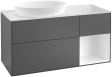 Villeroy&Boch Finion szafka pod umywalkę 120 cm z 3 szufladami i otwartą półką Anthracite Matt Lacquer grafit F932GKGK