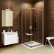 Ravak Blix 1/2 kabiny prysznicowej 90 cm z narożnym wejściem drzwi przesuwne srebrny matowy szkło przeźroczyste ANTICALC BLRV2K 1XV70U00Z1