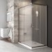 Ravak Blix 1/2 kabiny prysznicowej 80 cm z narożnym wejściem drzwi przesuwne srebrny matowy szkło grape ANTICALC BLRV2K 1XV40U00ZG