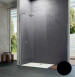 Huppe Walk-in Design Pure Black Edition ścianka wolnostojąca 90cm wys. 200 cm wspornik skośny czarny przeźroczyste 6 mm 8P1102.123.322
