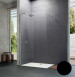 Huppe Walk-in Design Pure Black Edition ścianka wolnostojąca 80cm wys. 200 cm wspornik skośny czarny przeźroczyste 6 mm 8P1101.123.322
