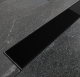 Besco Virgo Black odpływ liniowy 70 cm, wys. 6,2 cm ruszt czarny szkło OL-70-VBL