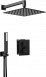 Deante Box Nero zestaw podtynkowy z termostatem i deszczownicą kompletny czarny BXYZNEAT