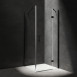 Omnires Manhattan kabina kwadratowa 90x90 drzwi 90 cm + ścianka boczna 90 cm L/P przeźroczyste Easy Clean czarny matowy MH9090BLTR