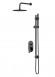 Cersanit Inverto kompletny zestaw prysznicowy podtynkowy z deszczownicą czarny S952-006
