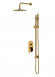 Cersanit Inverto kompletny zestaw prysznicowy podtynkowy z deszczownicą złoty S952-007