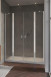 Radaway Nes 8 DWD II drzwi wnękowe dwuczęściowe wahadłowe 200 cm chrom przeźroczyste Easy Clean 10081030-01-01 + 10080197-01-01