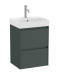 Roca Ona zestaw łazienkowy Unik Compacto z 2 szufladami 45 cm ciemny zielony wiąz A851681513