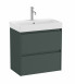 Roca Ona zestaw łazienkowy Unik Compacto z 2 szufladami 60 cm ciemny zielony mat A851684513