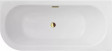 BESCO Avita Slim+ wanna asymetryczna prawa 150x75 z syfonem złotym akryl biały WAV-150-PPZ