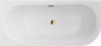 BESCO Avita Slim+ wanna asymetryczna lewa 150x75 z syfonem złotym akryl biały WAV-150-LPZ