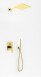 Kohlman Experience Brushed Gold komplet zestaw podtynkowy z deszczownicą 30 cm i słuchawką złoty szczotkowany QW210EGDBQ30