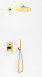 Kohlman Experience Brushed Gold komplet zestaw podtynkowy z deszczownicą 30 cm i słuchawką złoty szczotkowany QW210EGDBR30
