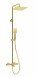 Deante Cascada termostatyczny zestaw wannowy z deszczownicą 25x25 i składaną wylewką złoty NACZ1HT