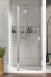 Radaway Nes DWJ II drzwi wnękowe wahadłowe z polem stałym 90cm lewe chrom przeźroczyste Easy Clean 10036090-01-01L