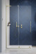 Radaway Furo SL Brushed Gold kabina typu Walk-In ścianka suwana 80 cm lewa złoty szczotkowany przeźroczyste Easy Clean 10306438-99-01L + 10110394-01-01