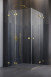 Radaway Essenza Pro Brushed Gold KDD kabina kwadratowa 100x100 drzwi otwierane złoty szczotkowany Easy Clean 10096100-99-01L + 10096100-99-01R