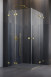 Radaway Essenza Pro Brushed Gold KDD kabina kwadratowa 80x80 drzwi otwierane złoty szczotkowany Easy Clean 10096080-99-01L + 10096080-99-01R