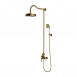 Omnires Armance zestaw prysznicowy podtynkowy z drążkiem i deszczownicą retro złoty AM5244GL