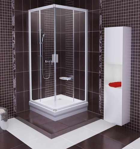 Ravak Blix kabina kwadratowa 90x90 drzwi przesuwne biały przeźroczyste ANTICALC BLRV2