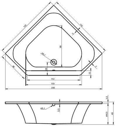 Riho Austin wanna narożna 145x145 BA11