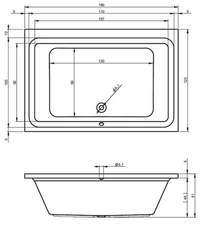Riho Castello wanna prostokątna 180x120 BB77