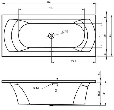 Riho Lima wanna prostokątna 170x75 BB44