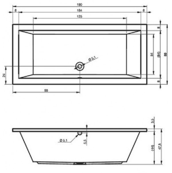 Riho Lusso wanna prostokątna 180x80 BA98